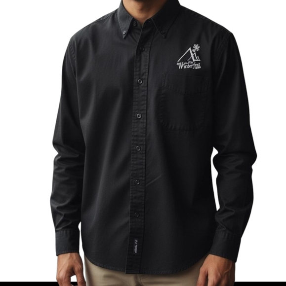 2006 Salt Lake City Winterfest Embroidered Button Down Shirt in Black Sz Med - Picture 2 of 10